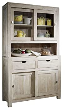 MASSIVMOEBEL24.DE Massiv Holz Möbel Akazie Buffet Massivholz Möbel Nature White #64 getüncht