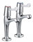 Bathroom Spares Store Victorian Chrome Lever Basin Taps - Pillar Taps Pair - Hot & Cold Water - Bathroom & Kitchen - Brass, Chrome Finish - One Size