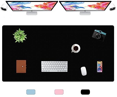 LL-COEUR XXL Cuir Tapis de Souris Gaming Mouse Pad Ordinateur Table Mat (1400 x 700 x 2 mm, Noir)