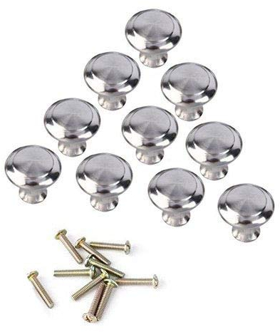 Schubladenknopf-Set, goodchanceuk 30 Stück Edelstahl rund Schrank Tür Pull Ersatz für Möbel Tür Schrank Kleiderschrank Griff mit Schrauben silber … (28MM)