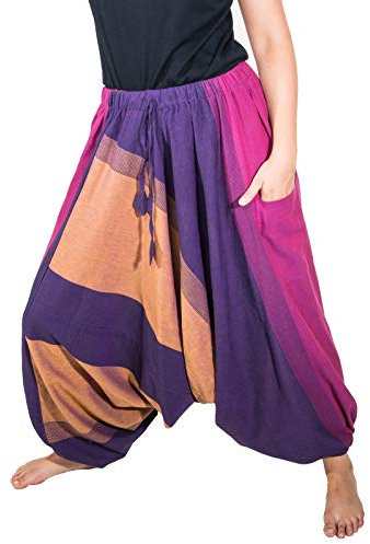 Kunst und Magie Unisex Haremshose OneSize mehrfahrbig, Farbe:Purple/Lila, Größe:One Size