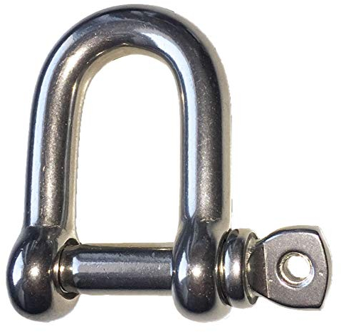 Sunload Schäkel gerade Kurze Form Edelstahl AISI 316 V4A 5 Stück (4 mm)