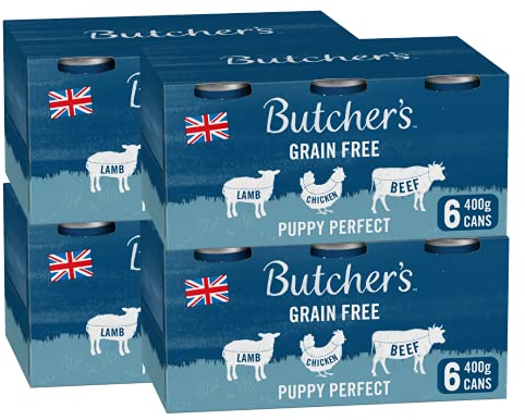 BUTCHER'S Puppy Wet Dog Food Tin Cans Grain Free 9.6kg (24 x 400g)