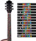 LGEGE Gitarren-Griffbrett-Aufkleber, schwarz, farbcodiert, Noten-Griffbrett-Bünde, Karten-Aufkleber für Anfänger, Lerner, für 6 Saiten, Akustikgitarre oder E-Gitarre (2 Stück)