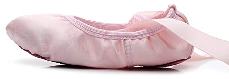 Lily's Locker Satin Ballet Shoes for Girls Kids & Toddler Split-Sole Ribbon Ballerina Shoes (Pink, Little_Kid, Numeric_6_Point_5)