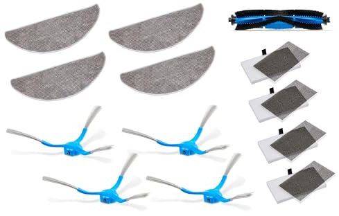 MEDION Zubehör Ersatz für Saugroboter X41 SW, X41 SW+ und X42 SW+ (1x Mittelbürste (Kombi), 4x Seitenbürste, 4x Wischmop, 4x Filter (HEPA13), 4x Filterschwamm)