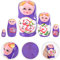 TOYANDONA 5Pcs Nesting Dolls Russian Wooden Russian Stacking Toys Creative Matryoshka Stackable Dolls Kids Purple