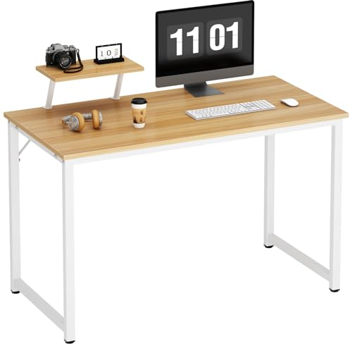 SogesPower Escritorio de Computadora, Escritorio de Oficina, Mesa de Trabajo, Mesa de Conferencia para el Hogar y la Oficina, 100×50×75 cm, Arce