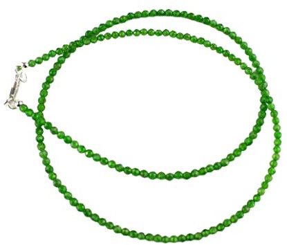 Chromdiopsid Kette feingeschliffen facettierte Kugel Collier 45 cm