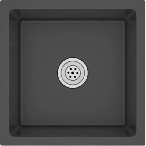 vidaXL Fregadero Hecho a Mano Acero Inoxidable Negro Lavabo Pulcro 40 x 40 x 20 cm