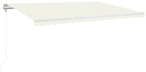 vidaXL Gelenkarmmarkise Automatisch Markise Sonnenmarkise Balkonmarkise Sonnenschutz Sichtschutz Terrasse Garten Balkon 500x350cm Creme