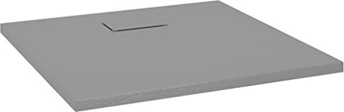 vidaXL Duschwanne Niedrige Schwelle Duschtasse Brausewanne Brausetasse Duschbecken Dusche Wanne Bad Badezimmer SMC mit Harz Grau 80x80cm