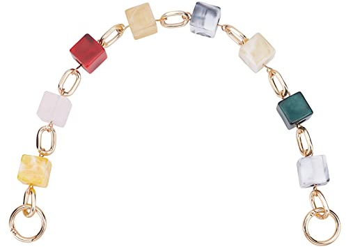 WADORN Buntes Acryl Geldbörse Kettenriemen, 44.5 cm Harz Handtaschenkette Griff Kurze Tasche Panzerkette Ersatz Taschenanhänger Dekoration Zubehör Für Clutch Umhängetasche Tote, Gemischte Farbe