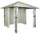 Mendler Pergola HWC-J63, Garten Pavillon Terrassenüberdachung mit Seitenwand, 3x3m - Creme-beige