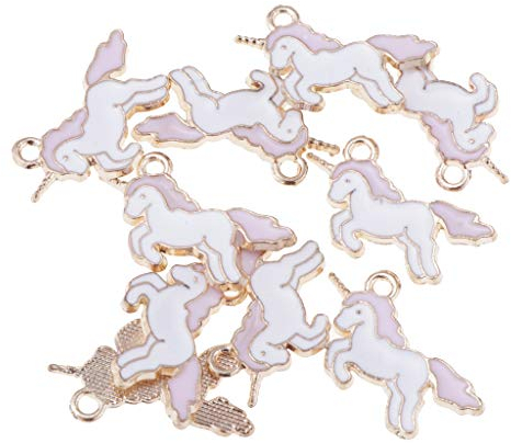 10 Stück Einhorn Charms Anhänger Findings Perlen Schmuckherstellung Handwerk Rosa