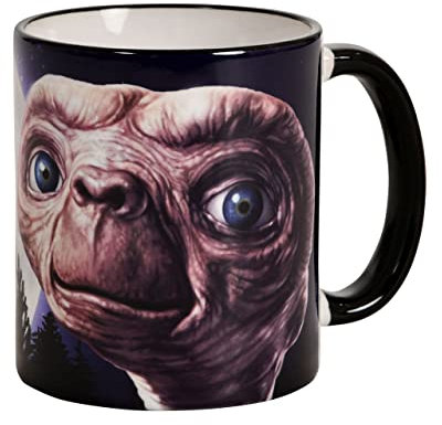 Elbenwald E.T. - Der Außerirdische Tasse mit Rainbow Flight Motiv Rundumdruck Keramik 320 ml