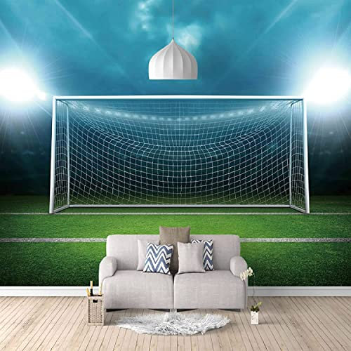 Pink Rose Wall Mural, 3D Football Net Football Field Poster Peel And Stick Self-Adhesive Wallpaper, Removable Sticker Home Decor Tv Background Large Art Wall Painting Wall Posters Wall A 300x210 cm