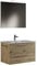 MaMa Store 60-Mobile Bagno Sospeso 60 CM QUERCIA NATURALE con Lavabo, Specchio e Lampada LED, L.62 X P.47 X H.53 cm, Legno, 62 X P. 47