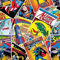 Camelot Fabrics Superman Comic Stack Toss DC Comics Baumwollstoff, 0,5 m, 111,8 cm breit, mehrfarbig, 100 % Baumwolle, lizenziertes Bastelmaterial für Bastelarbeiten, Quilten, Schneidern
