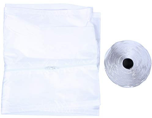 y- AirLock Window Seal para Acondicionado, Placa Sellado de Tela Flexible de 400cm para Unidades de Acondicionado móviles, de Ventana Cremallera y Adhesivo
