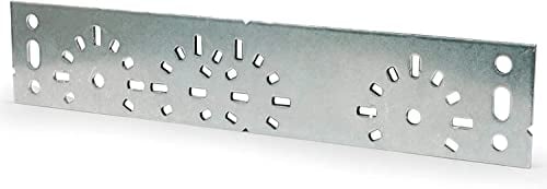 1 Stück Montageplatte mit Schrauben 250 x 48 mm, Stichmaße 73 80 100 153 mm, DVGW zertifiziert, verzinkt Wandschiene Montageschiene Befestigungsschiene Wandscheibenbefestigung Wandscheibenschiene