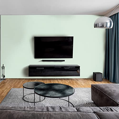 dedeco Wohnzimmerrückwand TV-Wand Wandpaneel Wohnrückwand Rückwand Tapetenersatz, Motiv: Unifarbe mint, 250x100 cm, Nano-Protect: hochglanz, wasserfest, robust, als Wandverkleidung aus Hartschaum PVC