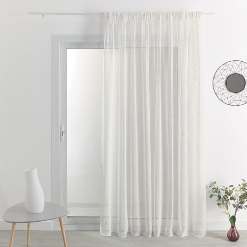 HomeMaison Vorhang aus Etamin, Polyester, Weiß, 415 x 240 cm