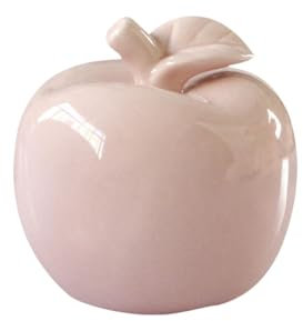 Ttiy Statua decorativa di frutta in ceramica, statuetta creativa di frutta, realistica, scultura di frutta finta per casa, cucina, tavolo, decorazione, 1 pezzo (rosa)