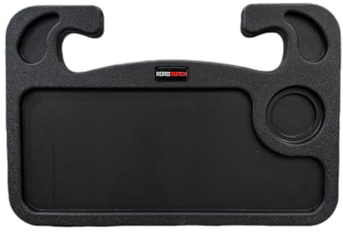 ROADMUNCH Car Table Steering Wheel - Double Sided Car Steering Wheel Table Car Tray a Multi Purpose Car Desk or Car Food Tray - Black Car Laptop Holder and Car Tray Table Fits Most Vehicles