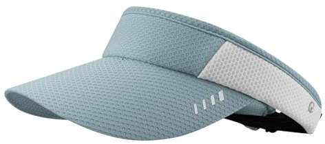CLAPE Sommer Visor Cap Herren Atmungsaktiv Leichte Sport Sun Visor UV-Schutz Sonnenvisor Elastisch Sonnencap Damen UPF50+ Baseball Golf Cap LightBlue DSKD1