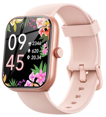 Smart Watch for Men Women - 1.91 Fitness Tracker [Bluetooth Call &Alexa Built-in & AI Voice] with Heart Rate Monitor, Step Counter, Sleep Monitor, Fitness Watch with 110+ Sports Modes & IP68 (Pink)