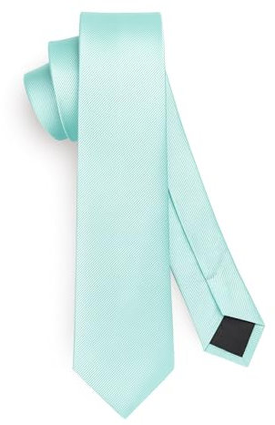 HISDERN Herren Krawatte Mintgrün Schmale Einfarbig Seide Krawatten für Herren Klassische Formelle Elegante Schlipse Hochzeit Party Business Krawatte 6cm