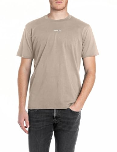 Replay Herren T-Shirt Kurzarm Basic, Turtledove 829 (Beige), XXXL