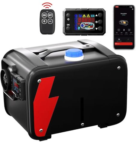 12V Diesel Heater 8KW, Portable Diesel Air Heater Bluetooth All-in-one with Smart APP, Remote Control and LCD Control, 12V 24V DC Parking Diesel Heaters for Car, Truck, Boat, RV,Campers