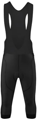 NJIEzhao Pantaloncini da ciclismo da uomo, neri, con salopette da ciclismo, estivi, con cuscinetto in gel 19D, pantaloni a 3/4, pantaloni da ciclismo grandi, ad asciugatura rapida (pantaloncini neri
