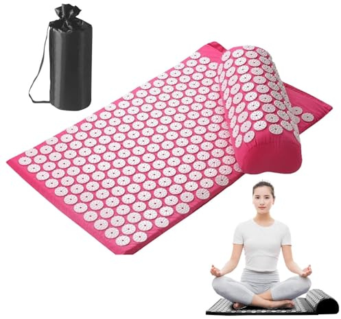 Spike Mat Massage Set, Pressure Back Mat, Neck and Back Relief Mat | Abs Spikes Massage Mat, Pure Cotton Pressure Mat, Portable Massage Mat for Home, Offices or Travel, Neck & Back Discomfort