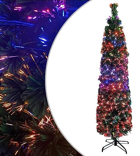 imasay Albero Natale Artificiale Sottile Supporto 120 cm Fibra Ottica,Albero Natale，Christmas Tree，Alberi di Natale，Alberi Natale