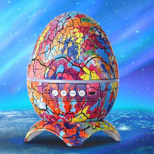 Egg Projector, 4 in 1 Northern Lights Projector, Night Lights, Dinosaur Egg Aurora Star Projector Night Light (Yellow)
