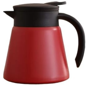Cafetière isotherme en acier inoxydable 304 à double couche – Cafetière à l'envers sans fuite (880 ml, rouge)