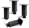 KINDPMA Lot de 4 12cm Pieds de Meuble Réglables Hauteur Carrés Pieds de Table en Alliage d'Aluminium Pied Canapé avec Vis pour Table, Meuble TV, Chaise Armoires, Lit,Noir