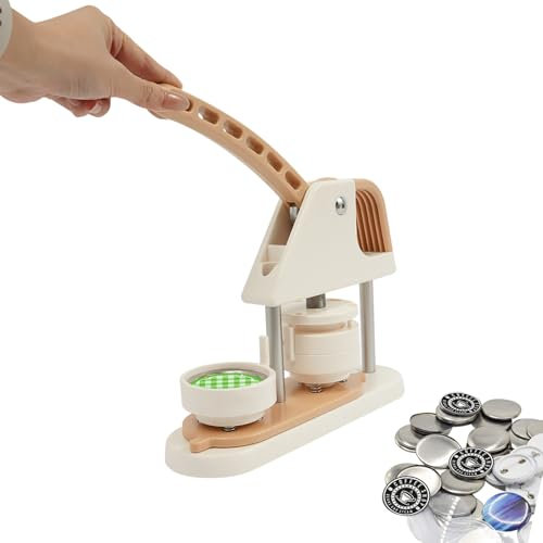 58mm Buttonmaschine Knopfmaschine mit Plastik Kreisschneider, DIY Presse Abzeichen Button Maker Maschine mit 100 Metallabdeckungen, Button Maschine Set Knopfdruckmaschine