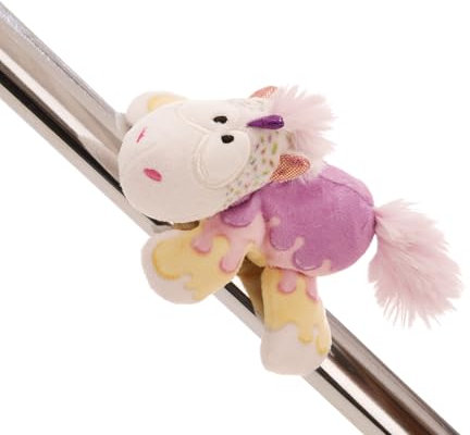 MagNICI - Unicornio Sweety Rainbow de 12 cm, Blanco, Peluche con imán Que se adhiere a Superficies metálicas, pizarras magnéticas y Asas de Bolsos, para Llevar de Viaje, Gran Idea de Regalo, 61902