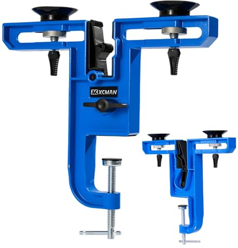 XCMAN Ski Snowboard Schraubstock mit Saugnapf zum Tuning und Wachsen langlebig und stabil - Aluminiummaterial 2-teilig