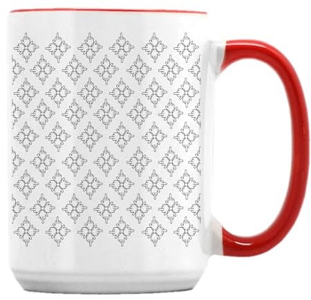 Giftme Hidden Message – Funny Abstract Middle Finger Pattern, 15oz Ceramic Coffee, Tea Mug. (Red Inside)