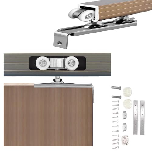 24 30 40 50 60 70 80 90 100 Zoll Hochleistungs-Bypass-Türbeschläge mit Soft-Close-Mechanismus, robuste Aluminiumlegierung(Brass,33in/84cm)
