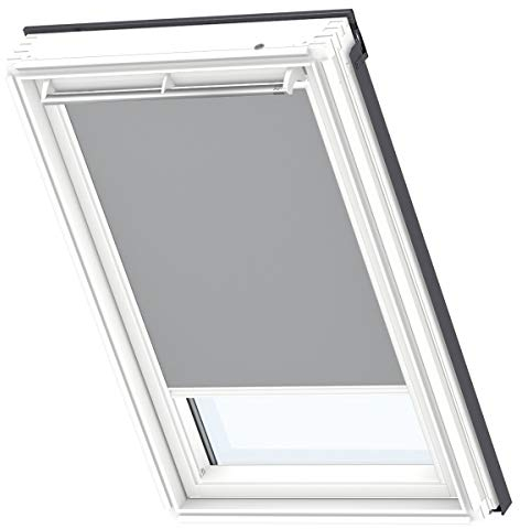 VELUX Original Verdunkelungsrollo (DKL), Weiße Seitenschienen, M10, 310, Uni Grau