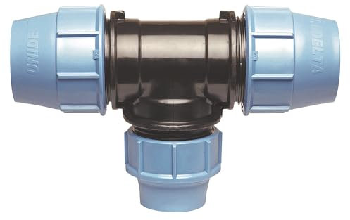SOMATHERM FOR YOU, Raccord plastique Té réduit pour tube PE Ø25-20-25 mm, facile à connecter, haute résistance, étanchéité par joint nitrile, pression 16 bars, température max 80°C