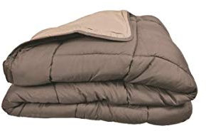 Poyet Motte Steppdecke, zweifarbig, Polyester, Taupe/Leinen, 200 x 200 cm – Motiv Kollektion Calgary