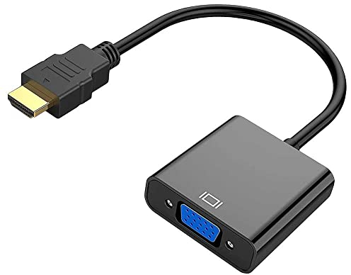 OcioDual HDMI-zu-VGA-Adapter, 1080P, HDMI-zu-VGA-Kabel, Adapter für PC, TV, Monitore, Laptops, Videosignalkonverter, HDMI-Eingang zu VGA-Ausgangskabel, Schwarz