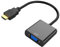 OcioDual HDMI-zu-VGA-Adapter, 1080P, HDMI-zu-VGA-Kabel, Adapter für PC, TV, Monitore, Laptops, Videosignalkonverter, HDMI-Eingang zu VGA-Ausgangskabel, Schwarz